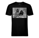 T-Shirt Homme Col Rond John Lennon Yoko Ono Vintage Noir & Blanc 70's