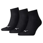 Puma 271080001 UK 9-11 Unisex Quarter Socks (3 Pair Pack) black.