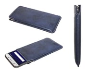 caseroxx Business-Line Poche pour ZTE Blade A530 en bleu fait de Cuir artificiel