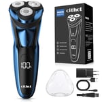 Rasoir Électrique pour Homme Rasoir à Têtes Rotatives avec Tondeuse Barbe de Précision IPX7 Rasoir à Sec et Humide avec Verrouillage de Voyage RS8336 Bleu Shaver Portable