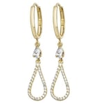 James Moore TH ER1095 9k Yellow Gold Cubic Zirconia Drop Jewellery