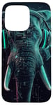 Coque pour iPhone 15 Pro Max Elephant Music Animal Casque audio art numérique Tech