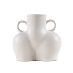 Fikujap Vases en céramique pour la décoration, décoration Florale créative Pots de Fleurs, Moderne Nordic Human Corps Forme Art Creative Flower Pot De Bande Conteneur 5,12 x 5,51in,Blanc