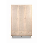 Veriaffari.it - Armoire Bali 60B avec 3 portes et 3 tiroirs effet cannage