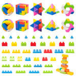 Neikafan Gomme Puzzle Cube Set, 3D Puzzle Gomme Fantaisie pour Enfants ou Gadget Anniversaire Enfant Puzzle Cube Gommes Fantaisies Kawaii Mini Gomme Puzzle Cube (Contient 6 Formes)