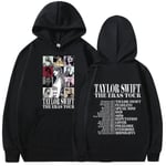 Unisex Taylor Swift The Eras Tour Hoodies Huvtröja Pullover Toppar Casual Blusar Svart Black M