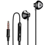 LinQ Braided Nylon In-Ear Earphones Jack 3.5mm Hands-Free Kit, Black