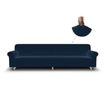 Italian Bed Linen Più Bello bielastic Sofa Cover Dark Blue, 4 Places, 4 Seats