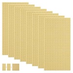 shineFinder 8 base Plates Compatible with Lego, Baseplate 5"x10" with 16 x 32 stud board (Sand)