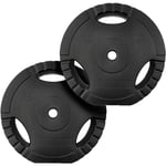 ScSPORTS® Plaques d'Entraînement – Paire, 2 x 10 kg, Disques en Plastique Tri-Grip, Ø 30/31 mm, Noir - Disques pour Haltères, Équipement de Gym,