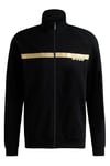 BOSS Mens Authentic Jacket Z Metallic-logo zip-up jacket in cotton terry