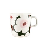 Marimekko - Unikko mugg 40 cl white dark green light pink - sami_ruotsalainen - Rosa,Grön,Vit