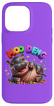 Coque pour iPhone 14 Pro Max Adorable bébé hippopotame Moo Deng Merry Christmas Cheer