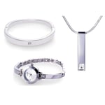 Klocka Armband Halsband set Silver