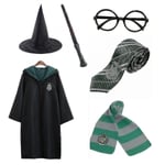 Harry Potter 6st Set Magic Wizard Fancy Dress Cape Costume Z - Perfet green 145cm (9-10 years)