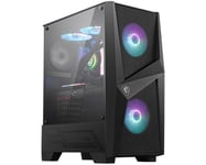 MSI MAG FORGE 100R Mid Tower Gaming Computer Case &#039;Black, 2x 120m