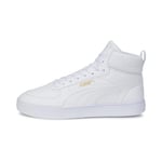 PUMA Unisex Caven Mid Sneaker, White White Team Gold-Gray Violet, 8 UK