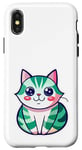 Coque pour iPhone X/XS Joli chat japonais, t-shirt japonais, chat manga