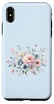 Coque pour iPhone XS Max Rose Bleu Vintage Floral Pivoine Rose