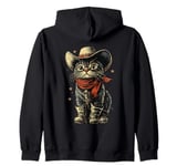 Black Cat in Cowboy Boots Zip Hoodie