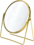 RIDDER Summer Make-Up Mirror, Cosmetic Mirror, Standing Mirror, Gold, with 5x M