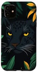 iPhone 11 Midnight Panther with Bold Jungle Foliage Case