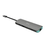 i-tec Metal USB-C Nano Docking Station 4K HDMI LAN + Power Delivery 100 W Argent, Turquoise