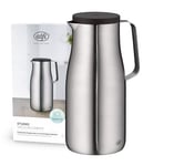 alfi STUDIO TT 1,5 l, inox, pichet isotherme à double paroi en inox mat, maintient 12 heures chaud, 24 heures froid, bouchon vissé, grande ouverture, pichet isotherme, lavable au lave-vaisselle