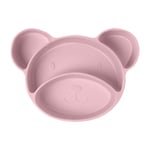 Vicloon Assiette à Ventouse pour Bébé,Vaisselle Silicone pour Bébé sans BPA Suction Plate pour Lave Vaisselle et au Micro Nndes, Ventouse avec Antidérapante (Rose)