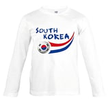 Supportershop T- Shirt Corée du Sud L/S Blanc Enfant Garçon, FR : M (Taille Fabricant : 6 Ans)