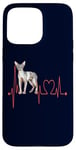 Coque pour iPhone 15 Pro Max Cornish Rex My Heartbeat EKG Funny Cats My Cardio Cat Owners