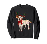 Santa Labrador retriever reindeer Light Christmas Sweatshirt