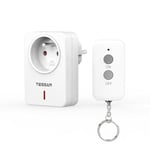 TESSAN Prise Telecommande Sans Fil, Portée 30M, 2300W Prise Télécommandée Avec Interrupteur, Prise Commandée Pour Lampe et Électroménager, Préprogrammé Pour une Utilisation en Intérieur