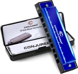 Conjurer Blues Harmonica C Mouth Organ for Children& Adults, Blues Harp 10 Holes