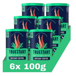 TrueStart Barista Grade Lightly Caffeinated Instant Coffee - 600g (6x100g), Premium Freeze Dried, Smooth Rich Coffee Beans Roast, 100% Full Flavour