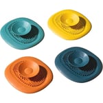 Cyslmuk - Lot de 4 bouchons pour canalisation en silicone, bouchon de baignoire universel, filtre de protection pour sol, buanderie, cuisine et salle