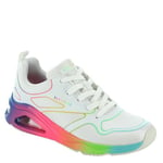 Skechers Women's Tres-air Uno-Rainbow Roads Sneaker, White Mulit, 8