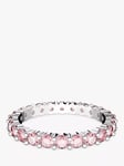 Swarovski Matrix Round Crystal Ring, Silver/Pink