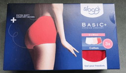 Sloggi Basic 3 Pack Maxi Brief, Red / Light Combination