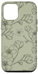 Coque pour iPhone 15 Pro Fleurs de cerisier Boho Blossom sur vert sauge