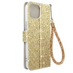 AVIZAR Glitter Disco Wallet iPhone 14 Fodral - Gul - Videostöd - Hårt skal Gul