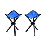 LQ ZTT 2 Set of Camping Stools Folding,12-inch Tall Lightweight Portable Tripod Camp Stools,for Backpacking Camping Hiking Hunting Fishing (Color : Blue)