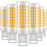 Linghhang - 6 ampoules led G9, led 5W sans scintillement, blanc chaud 3000K, 650LM, efficacité énergétique équivalente à 48W halogène, angle de 360