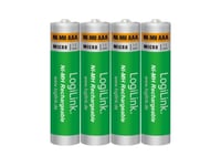 Logilink Lr03rb4, Laddningsbart Batteri, Aaa, Nickel-Metallhydrid (Nimh), 1,2 V, 4 Styck, 1000 Mah