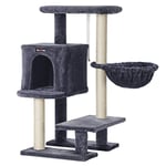 Feandrea Cat Tree, Small Cat Condo 84 cm, Cat Tower, Smoky Grey