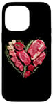 Coque pour iPhone 14 Pro Max Graphique culinaire pour la Saint-Valentin, barbecue, viande de bœuf crue, cœur, papa et chef