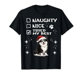 Cute Karelian Bear Dog Christmas Naughty Nice Tried my Best T-Shirt