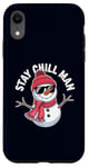 Coque pour iPhone XR Stay Chill, Man Cool Winter Snowman, Noël