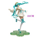 Anime Figur Hatsune Miku i Bröllopsklänning Actionfigurer Kawaii Baddräkt Vocaloid Pvc Samlarobjekt Modellleksaker Flickpresent CY-8