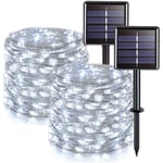 Fairy Outdoor LED-ljuskedja med SOLCELLER - 200 LED-lampor / 22m - Vit